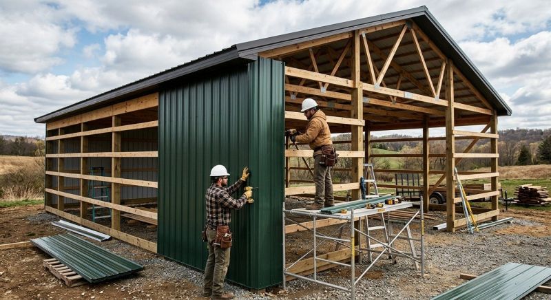 Pole Barn Siding Installation in Worcester County, MA
